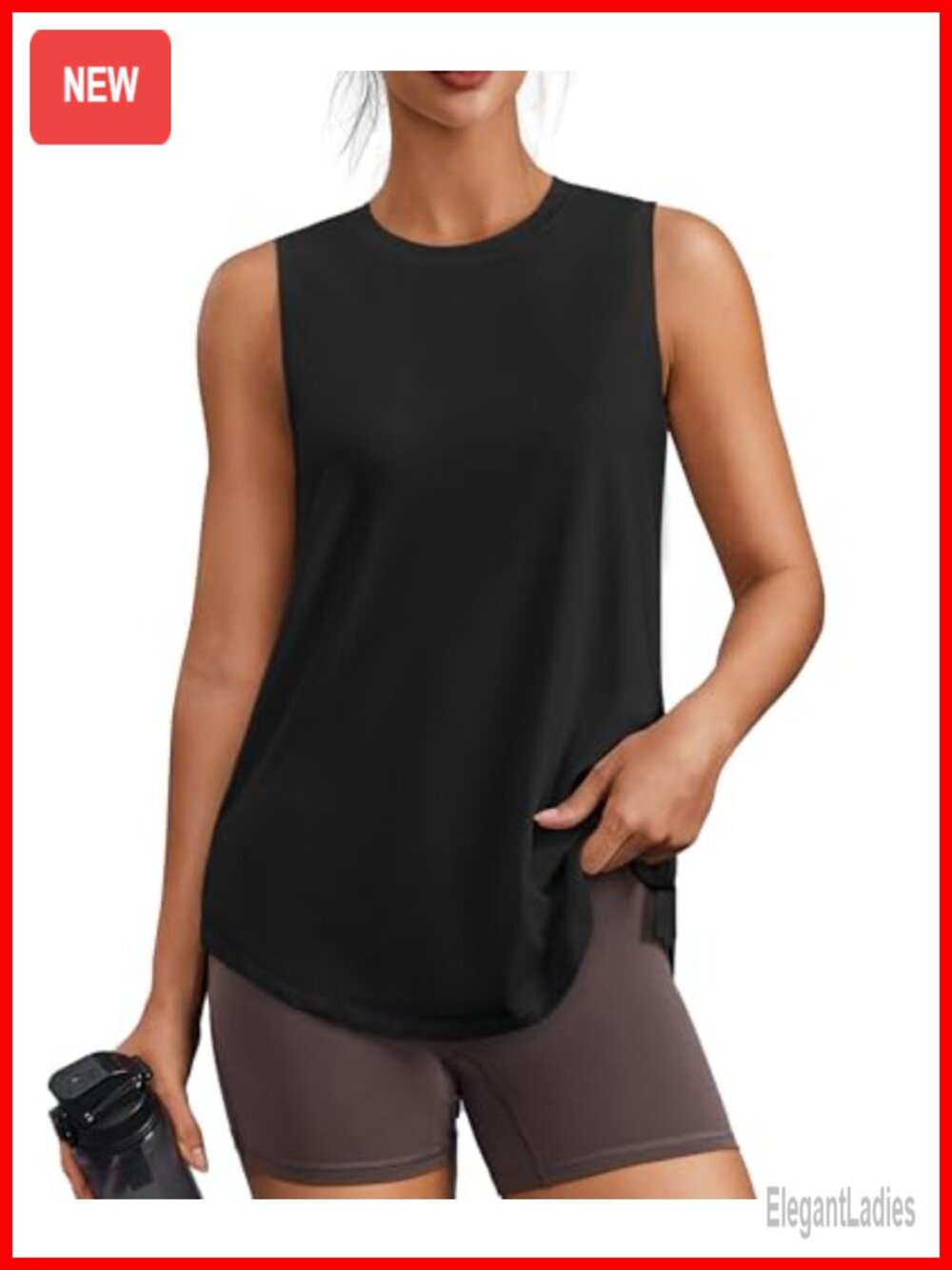 Workout Tank Top UPF 50+ Side Slits Athletic Gym Shirt